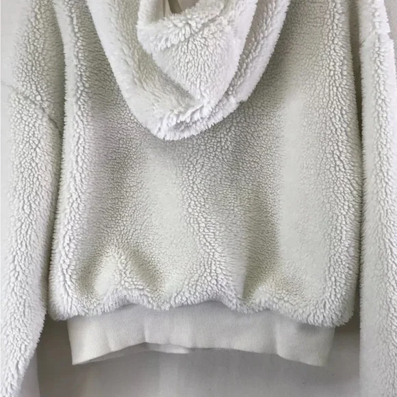 Alo white Sherpa half zip hoodie jacket - Picture 3 of 4